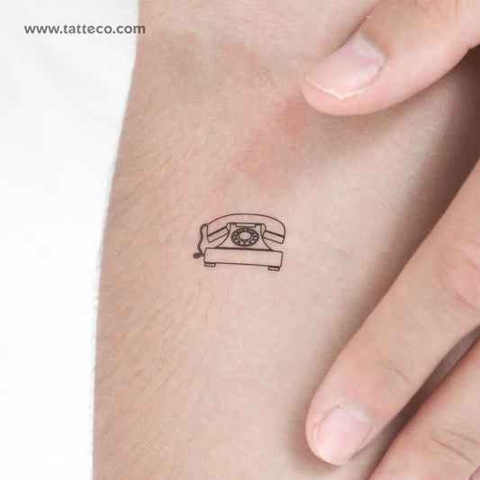 Vintage Telephone Temporary Tattoo - Set of 3