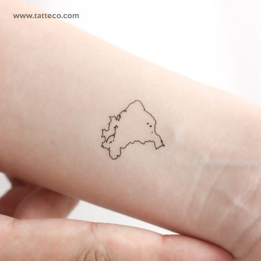 Brazil Map Outline Temporary Tattoo - Set of 3