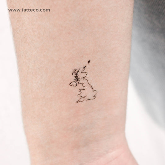 United Kingdom Map Temporary Tattoo - Set of 3