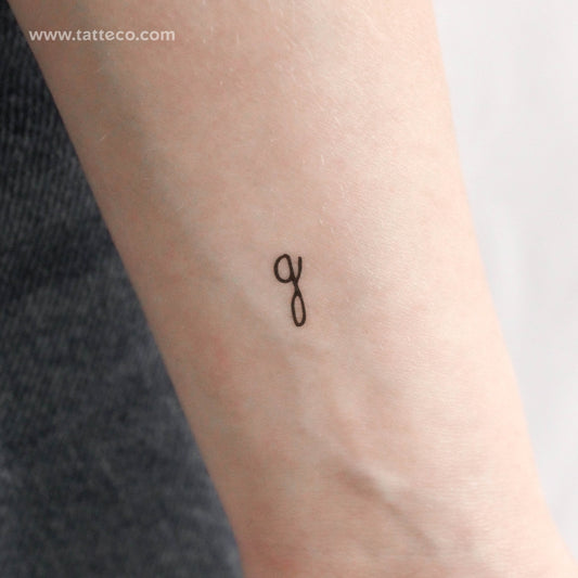Hailey G Handwritten Letter Temporary Tattoo - Set of 3