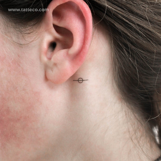 Tatuaje temporal minimalista de Saturno - Juego de 3