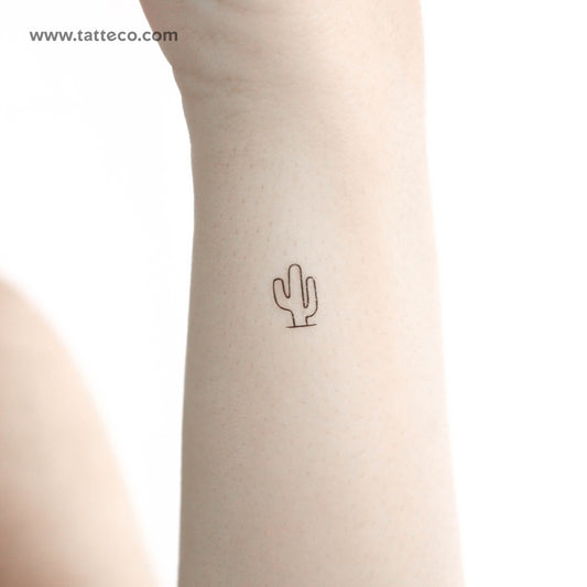 Tatuaje temporal de cactus saguaro pequeño (juego de 3)