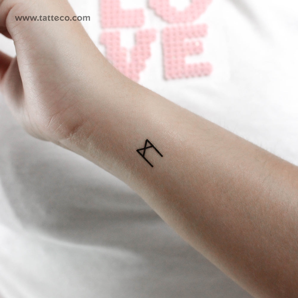 Mannaz Rune Temporary Tattoo - Set of 3 – Tatteco