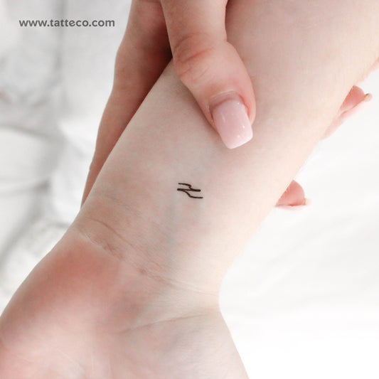 Tatuaje temporal de letra Z manuscrita - Juego de 3