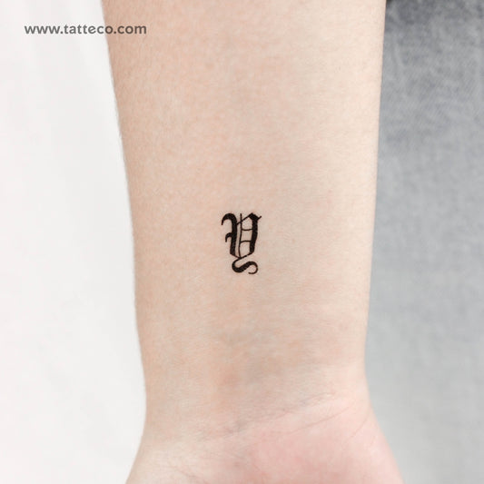 Gothic Y Letter Temporary Tattoo - Set of 3