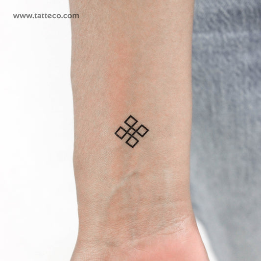 Tatuaje temporal de nudo Bowen angular - Juego de 3
