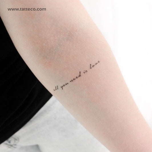 Tatuaje temporal "Todo lo que necesitas es amor" - Juego de 3