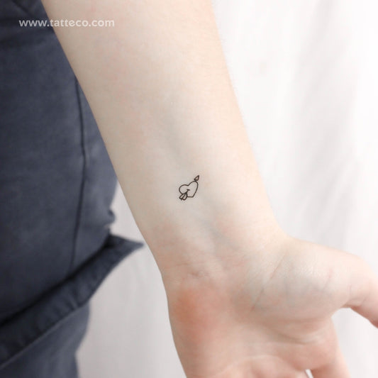 Tiny Heart And Arrow Temporary Tattoo - Set of 3