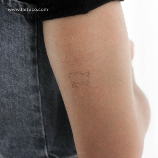 Tatuaje temporal de mapa de EE. UU. de línea fina (juego de 3)