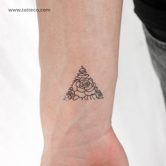 Tatuaje temporal de triángulo rosa - Juego de 3