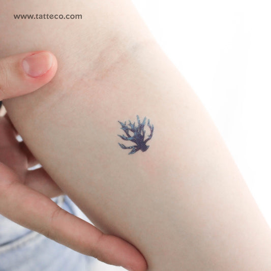 Blue Coral Temporary Tattoo - Set of 3
