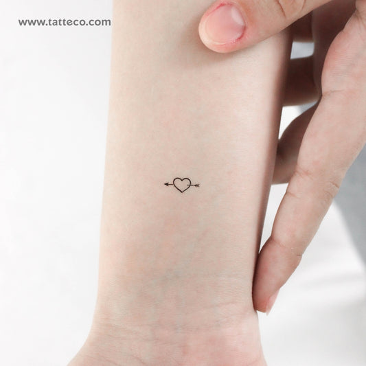 Little Heart And Arrow Temporary Tattoo - Set of 3