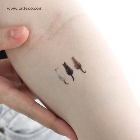 Three Cats Temporary Tattoo - Set of 3