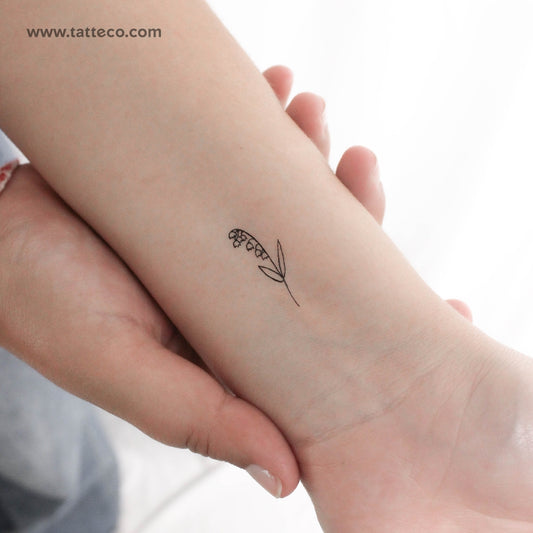 Minimalist Lily Of The Valley Temporary Tattoo - Set of 3
