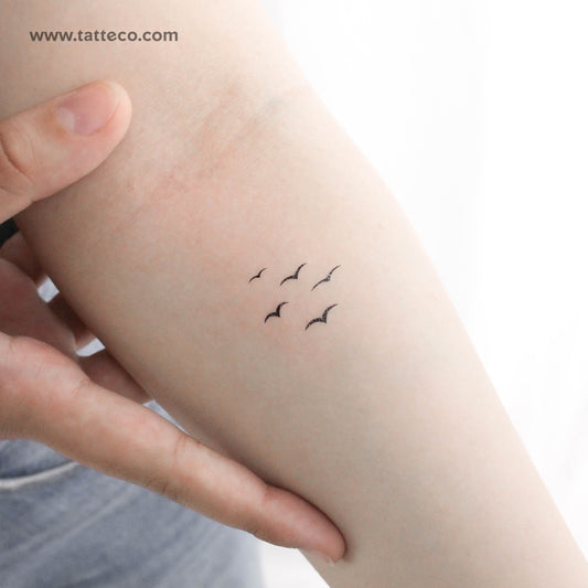 Flying Sea Birds Temporary Tattoo - Set of 3