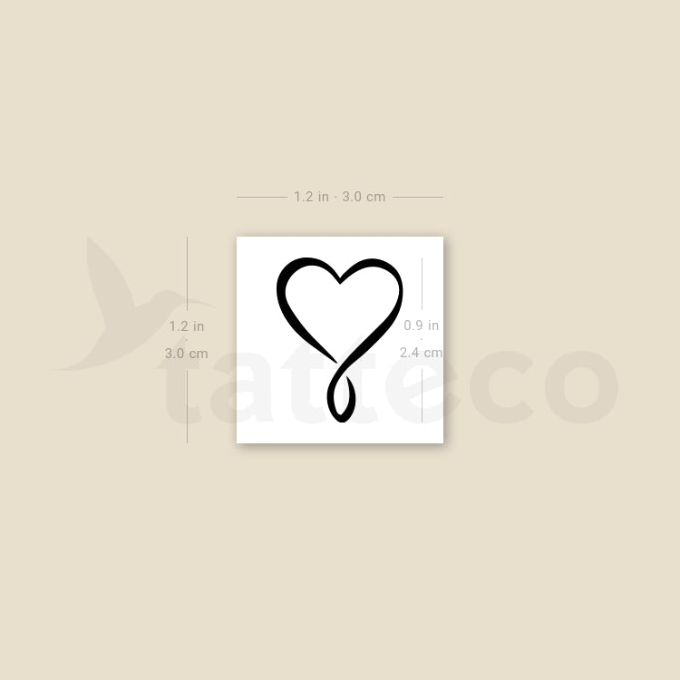 Heart Infinity Temporary Tattoo - Set of 3