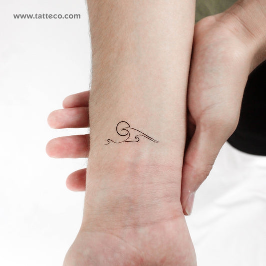 Triple Wave Sun Temporary Tattoo - Set of 3