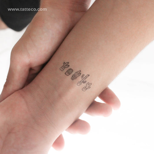 Cactus Family Temporary Tattoo - Set of 3