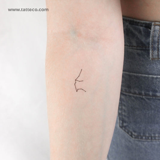 Tatuaje temporal pequeño de la constelación de Acuario (juego de 3)