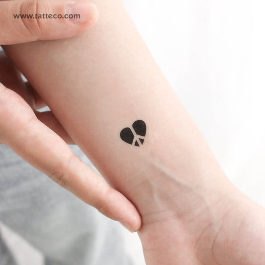 Tatuaje temporal de paz y amor con espacio negativo (juego de 3)
