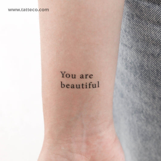 You Are Beautiful Temporary Tattoo - Set of 3