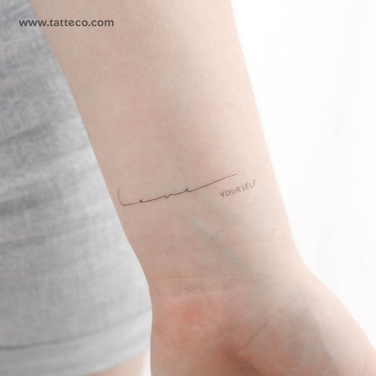 Tatuaje temporal "Ámate a ti mismo" de Harmlessberry - Juego de 3