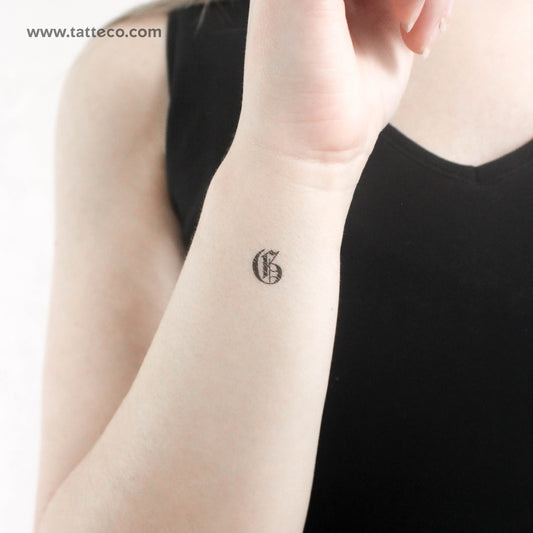 Gothic G Letter Temporary Tattoo - Set of 3