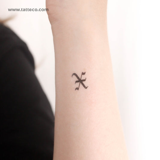 Gothic X Letter Temporary Tattoo - Set of 3
