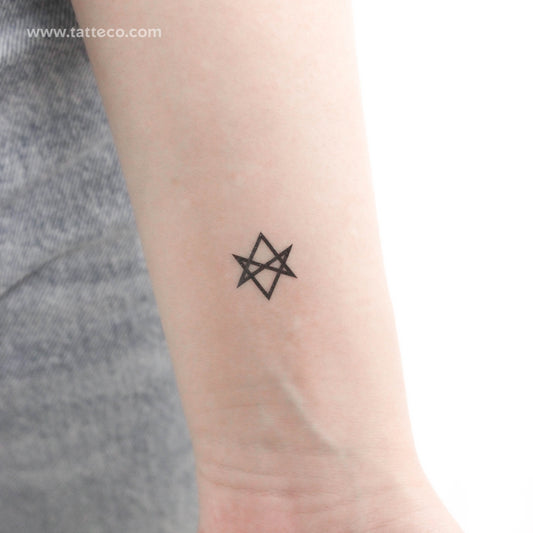 Small Unicursal Hexagram Temporary Tattoo - Set of 3