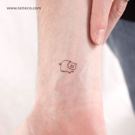 Tiny Pig Temporary Tattoo - Set of 3