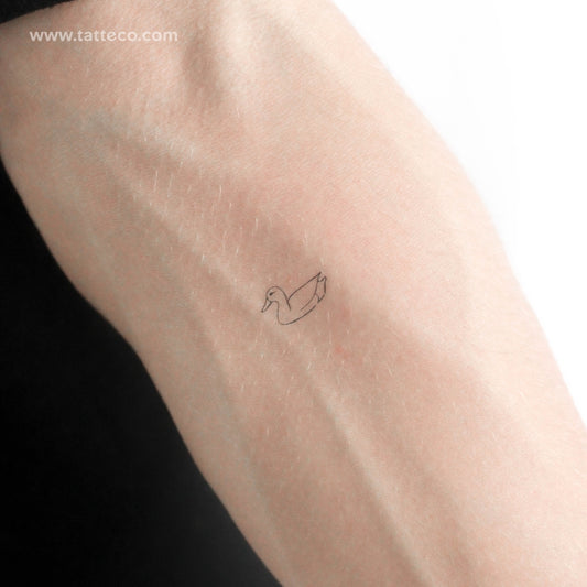 Fine Line Duck Temporary Tattoo - Set of 3