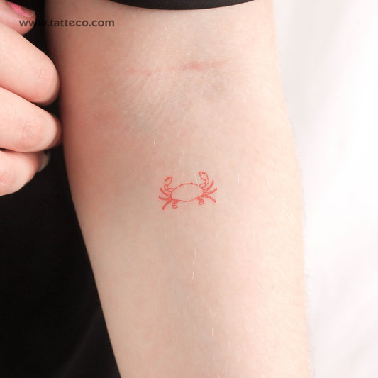 Tatuaje temporal de cangrejo rojo - Juego de 3