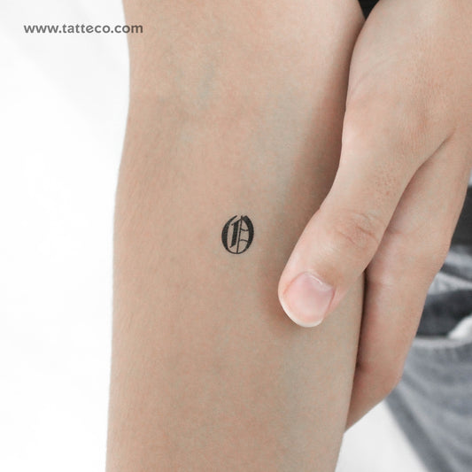 Gothic O Letter Temporary Tattoo - Set of 3