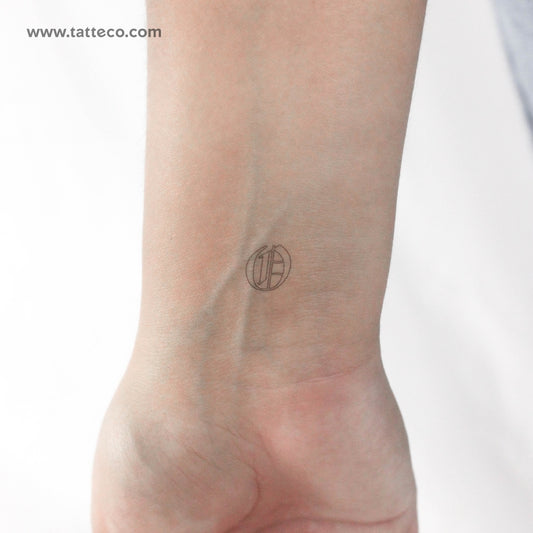 Old English O Letter Temporary Tattoo - Set of 3