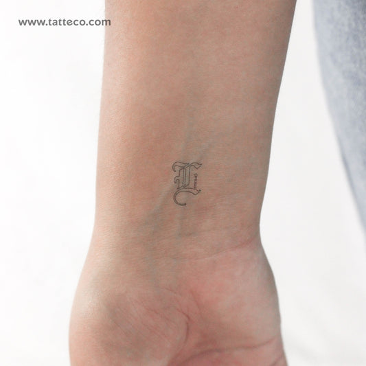 Old English L Letter Temporary Tattoo - Set of 3
