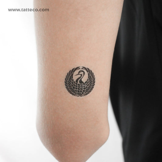 Tatuaje temporal de cresta de grulla - Juego de 3
