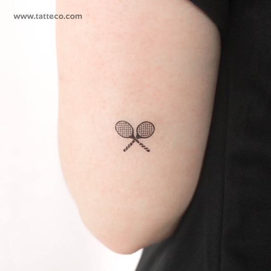 Tennis Racquets Temporary Tattoo - Set of 3