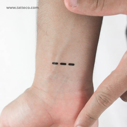 Morse Code O Temporary Tattoo - Set of 3
