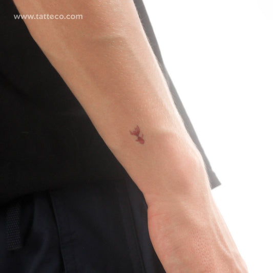 Tatuaje temporal de pez rojo pequeño - Juego de 3