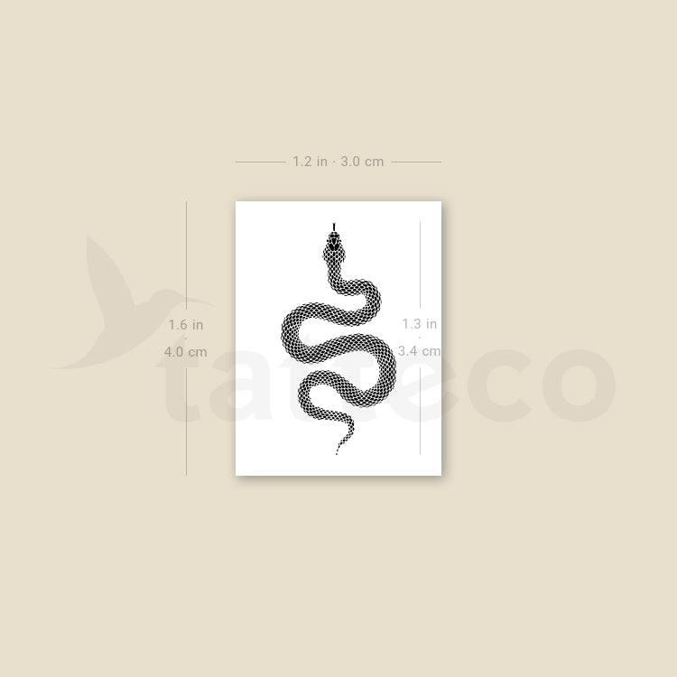 Dotwork Snake Temporary Tattoo - Set of 3