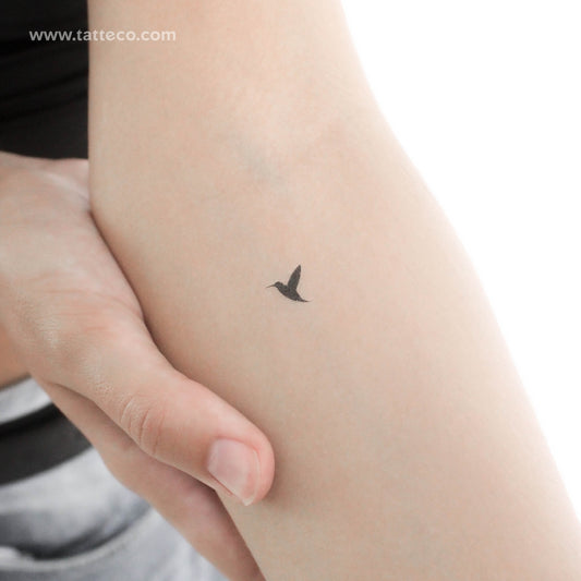 Tatuaje temporal pequeño de colibrí (izquierda) de Tatteco - Juego de 3
