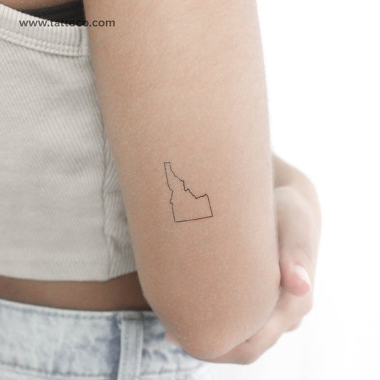 Idaho Map Outline Temporary Tattoo - Set of 3