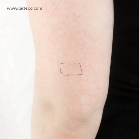 Montana Map Outline Temporary Tattoo - Set of 3