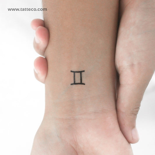Tatuaje temporal del símbolo del zodiaco Géminis - Juego de 3