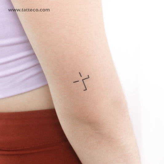 Minimalist Cross Shadow Temporary Tattoo - Set of 3