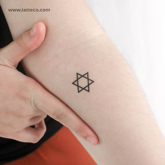 Tatuaje temporal de hexagrama - Juego de 3