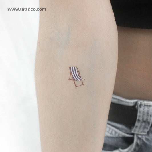 Tatuaje temporal de silla de playa despojada - Juego de 3