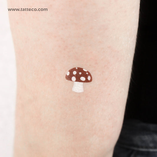 Tatuaje temporal de hongo rojo - Juego de 3