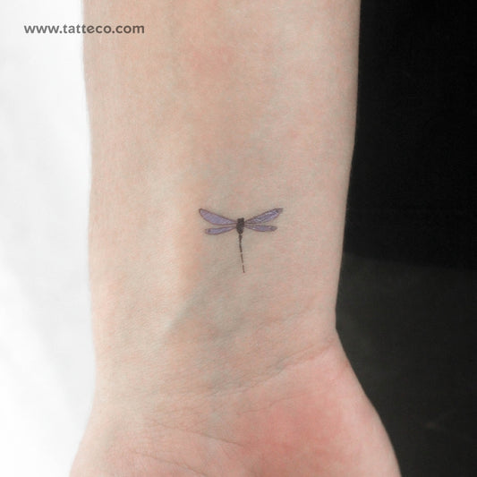 Tatuaje temporal de libélula morada (juego de 3)