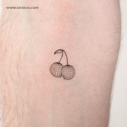 Tatuaje temporal de cerezas disco - Juego de 3